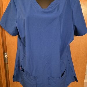HeartSoul Women's Blue Scrub Top - Large